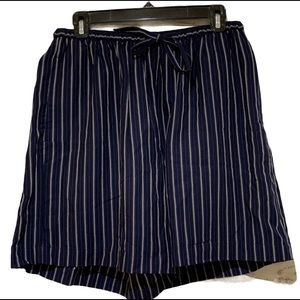Elizabeth Blue & Gray Strip Draw String Shorts 16P